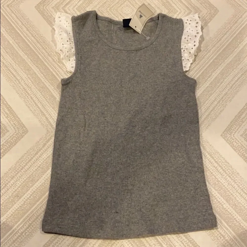Baby Gap Grey Rubbed Tank Top w Ruffle Sleeves